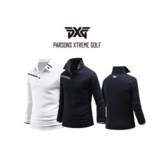 PXG 사선로고 테이프 슬림핏 카라티(2color)