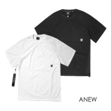 어뉴 남성 골지 크루넥 숏 반팔(2color)