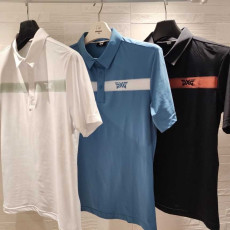 PXG 남성 여름 컬러 블록 원 포인트 카라 티셔츠(3color)