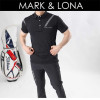 마크앤로나 남성 로고 레터링 반팔카라(3color)