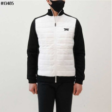 PXG 남성 경량 믹스 다운 하이넥 니트 집업(2color)