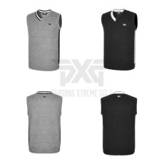 PXG 자수로고 브이넥 니트 조끼(2color)
