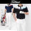 타이틀리스트 남성 2도 브이배색 스판 카라반팔(2color)