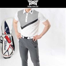 PXG 남성 멀티브이배색 목 로고 반팔(2color)