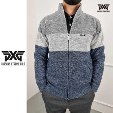 PXG 남성 배색 니트 집업(2color)