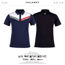 캘러웨이 남성 컬러배색 스판 쿨카라 반팔(2color)