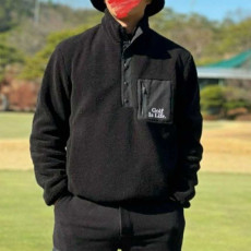 말본 남성 플리스 하프집업 티셔츠(2color)