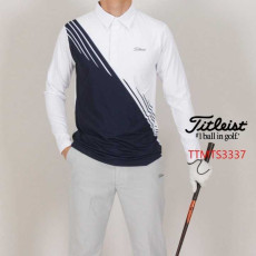 타이틀리스트 남자 TTMTS3337 사선크랙 긴팔 카라티(2color)