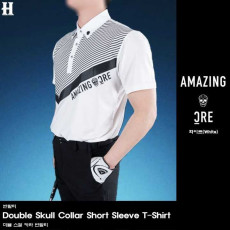 어메이징크리 남성 더블 스컬 카라 반팔티(2color)