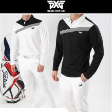 PXG 가슴 배색사선 긴팔 카라티(2color)