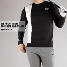 PXG 쿼터 배색 라운드 니트(2color)