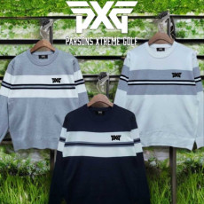 PXG 남성 가슴 3라인 자수 라운드니트(3color)