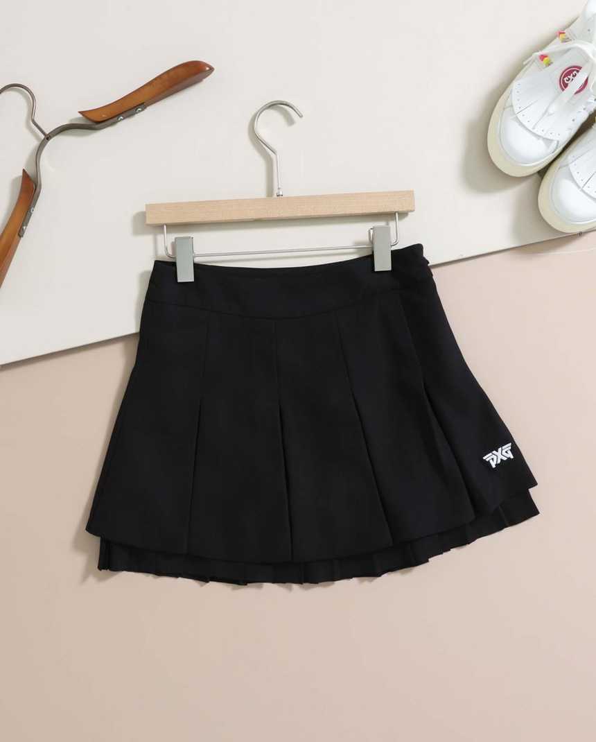 PXG 여성 언발란스 플리츠 스커트