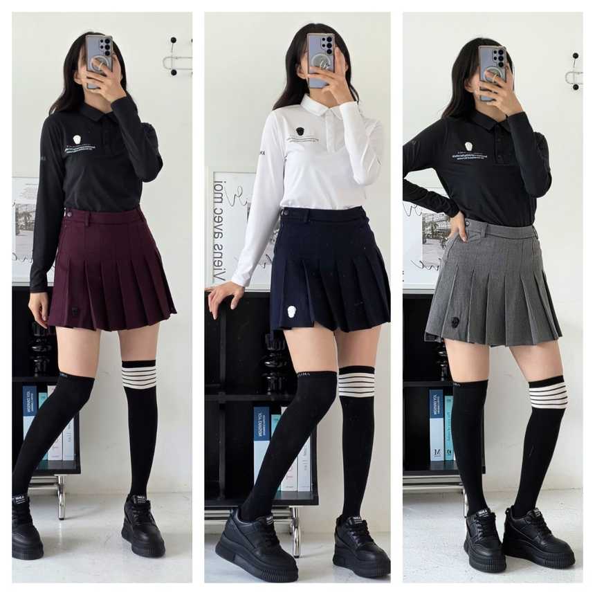 어메이징크리 모직 에어서킷 플리츠 스커트(3color)