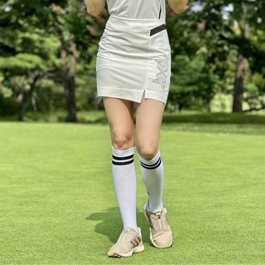 PXG 우먼 썸머 베이직 사이드 슬릿 스커트
