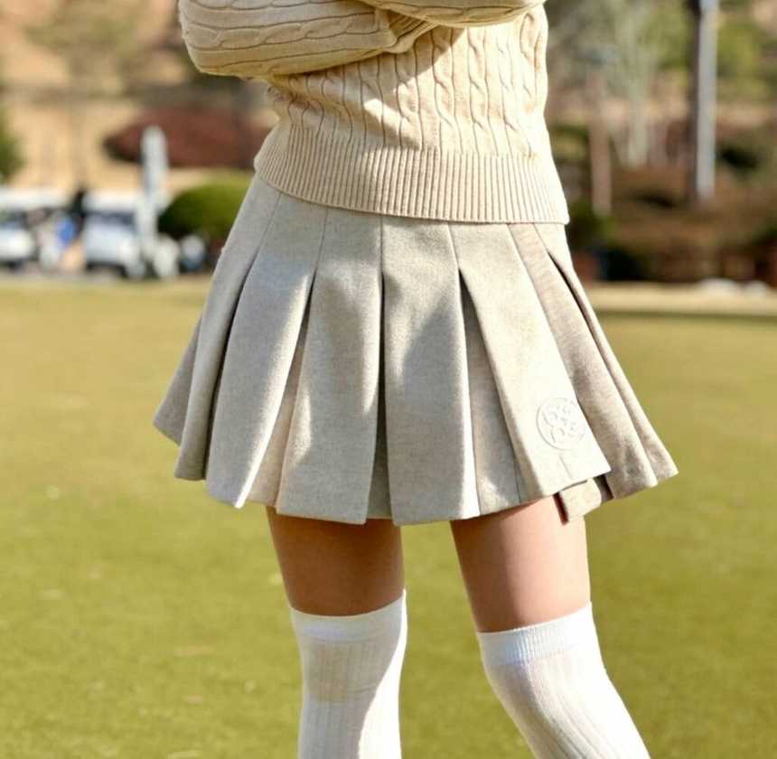 G/FORE 지포어 울 플리츠 스커트