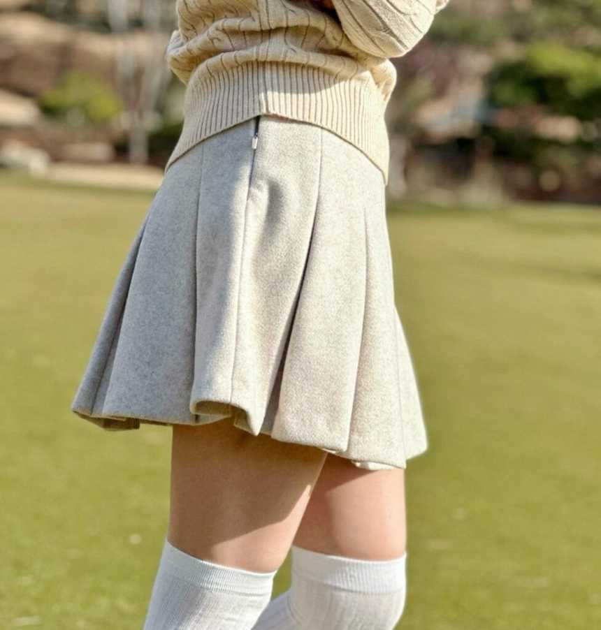 G/FORE 지포어 울 플리츠 스커트