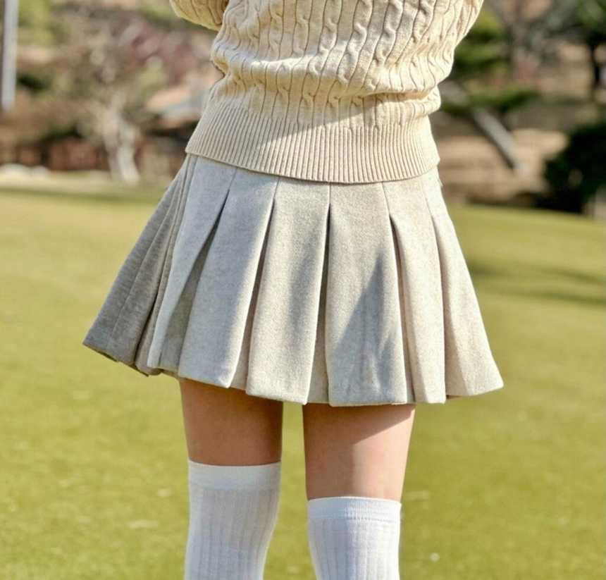 G/FORE 지포어 울 플리츠 스커트
