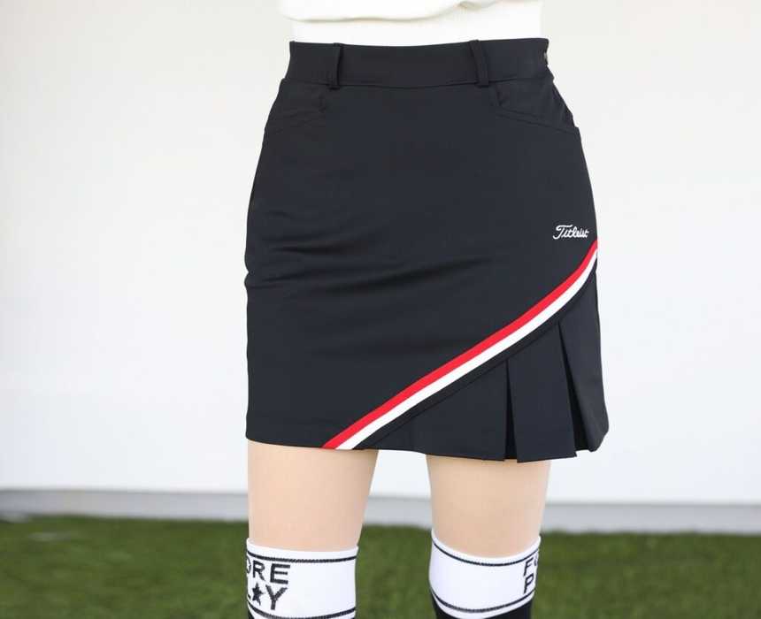 타이틀리스트 여성 사이드 삼선 주름 스커트(2color)