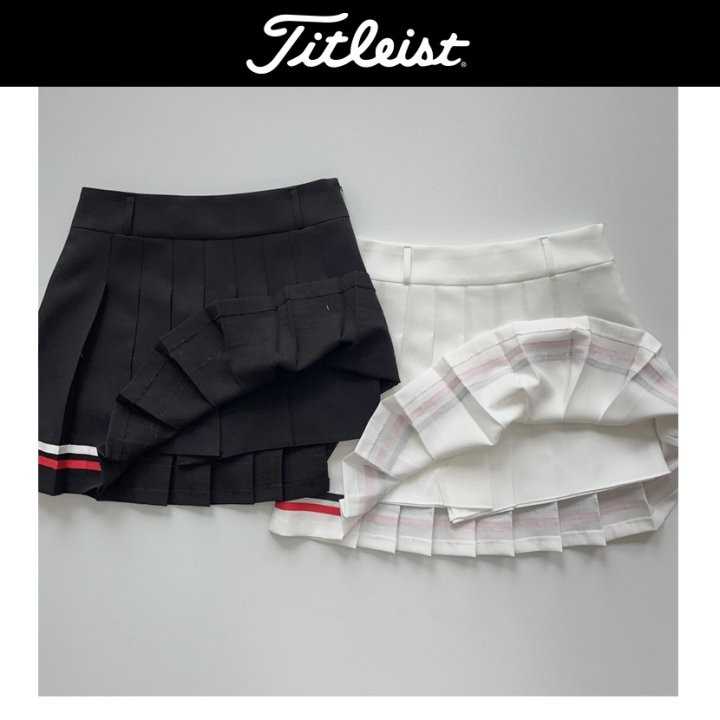 타이틀리스트 테잎 두줄 주름스커트(2color)