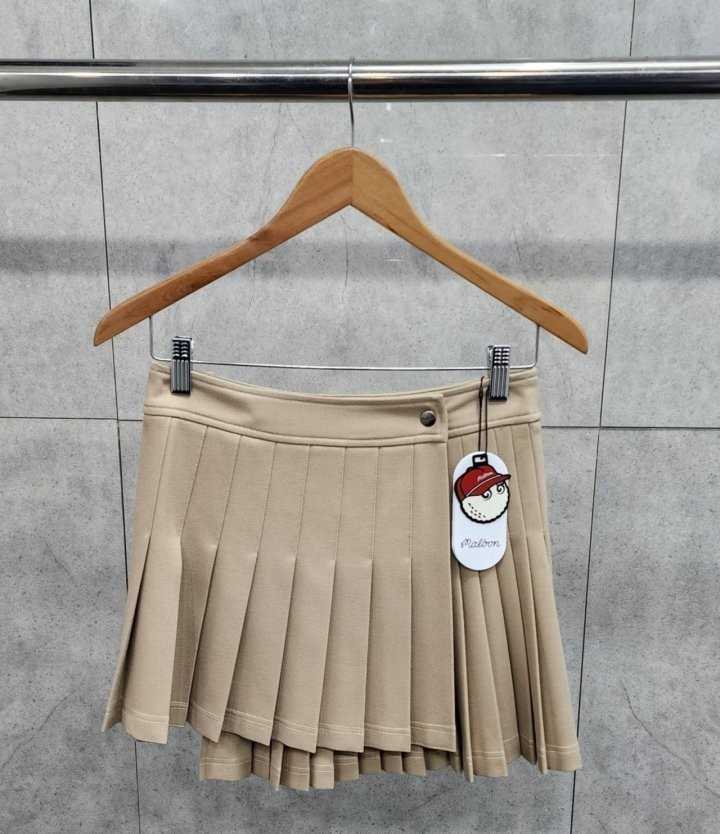 말본 여성 랩 플리츠 스커트