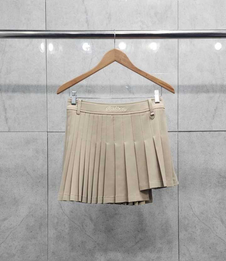 말본 여성 랩 플리츠 스커트