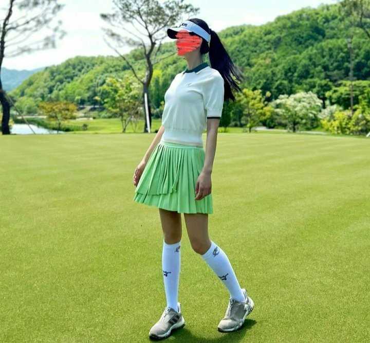 말본 여성 Double 플리츠 스커트