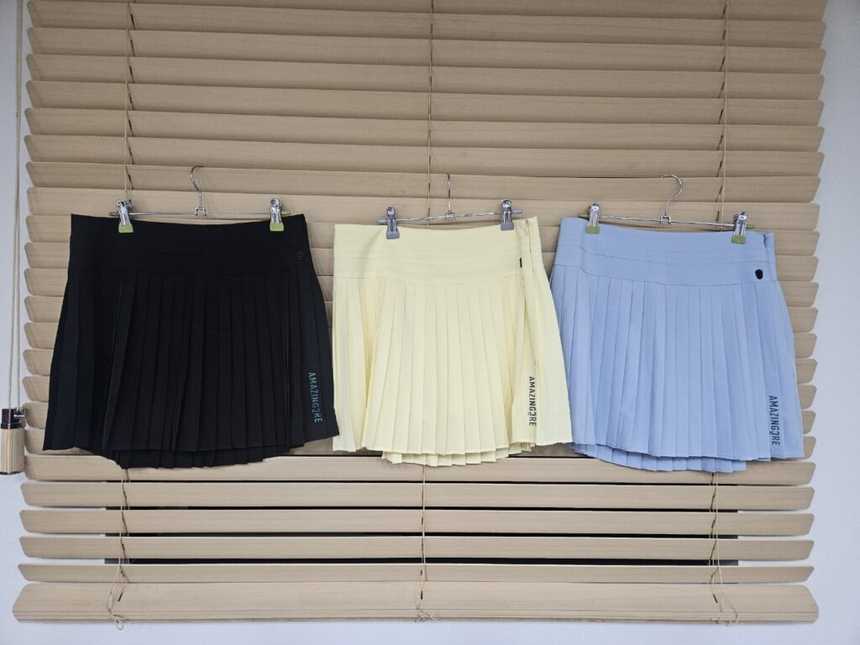 어메이징크리 주름랩 스커트(3color)