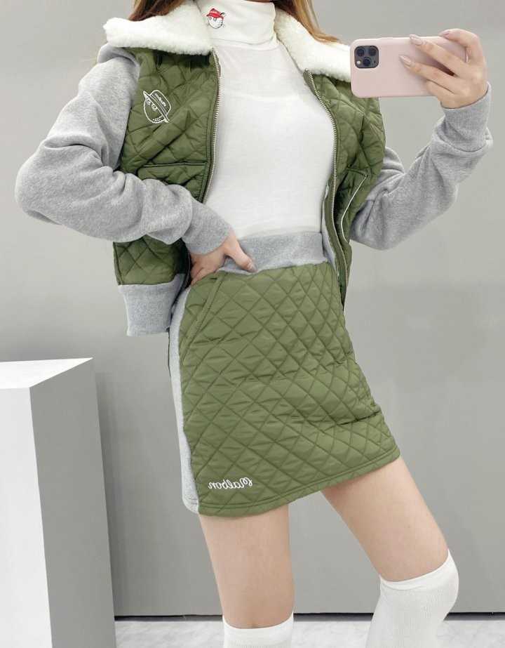 말본 양털 버킷 와이드 넥 셋트(2color)