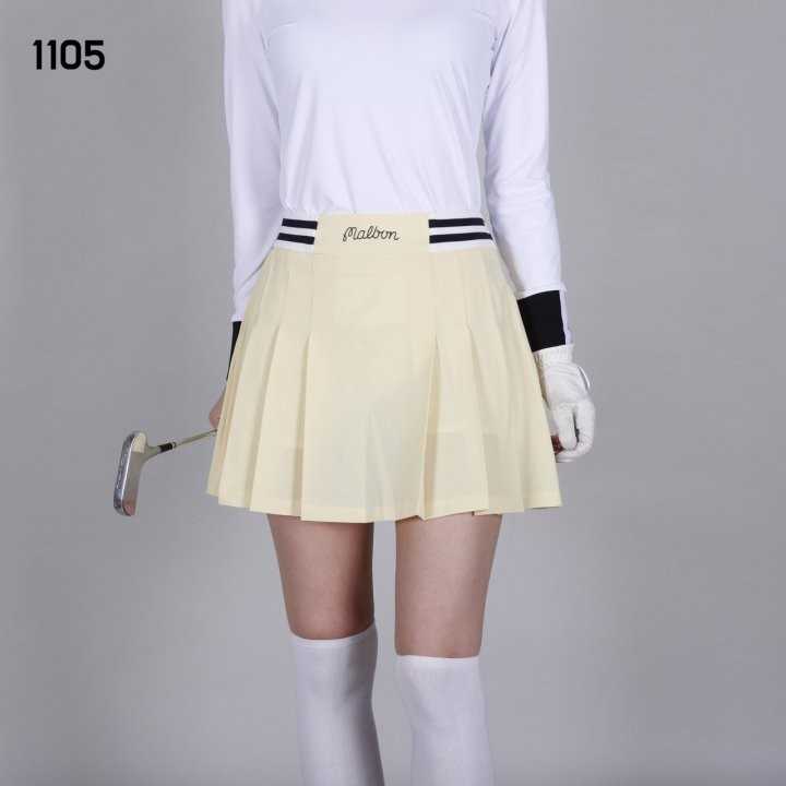 말본 여자 1105 배색 밴딩 플리츠 치마 스커트(2color)