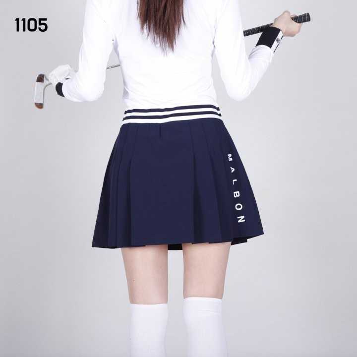 말본 여자 1105 배색 밴딩 플리츠 치마 스커트(2color)