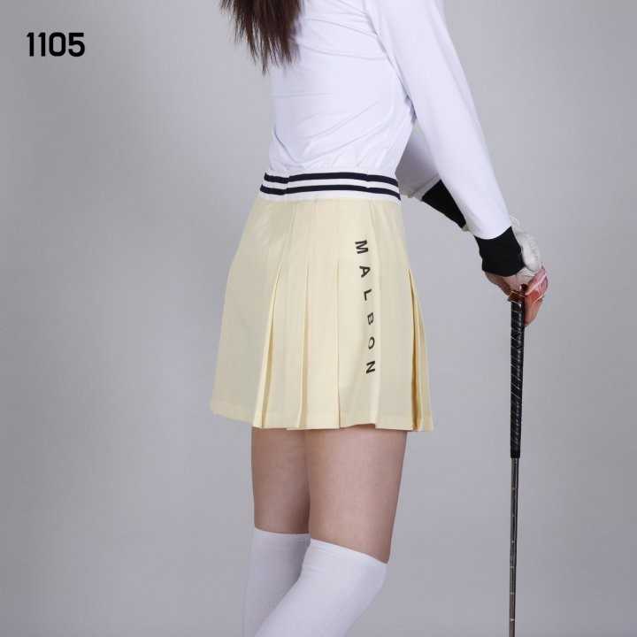 말본 여자 1105 배색 밴딩 플리츠 치마 스커트(2color)