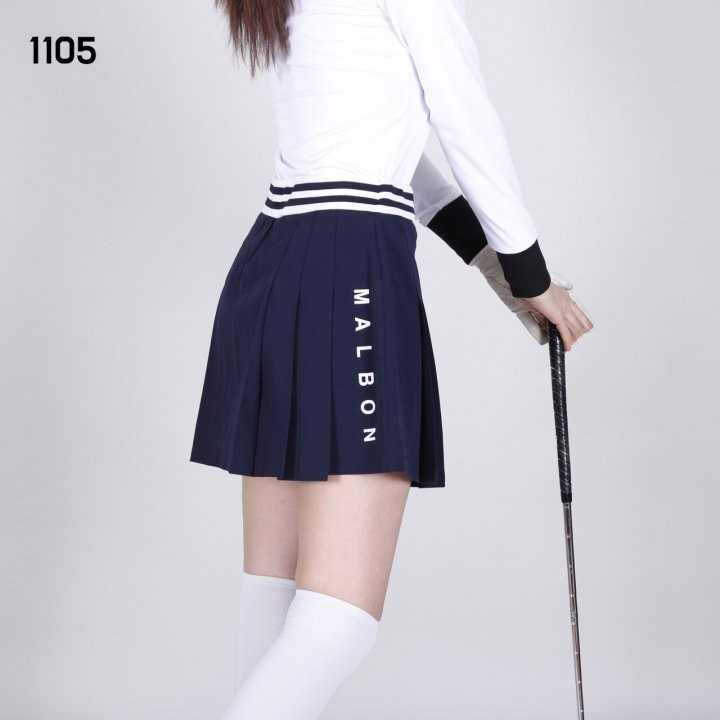 말본 여자 1105 배색 밴딩 플리츠 치마 스커트(2color)