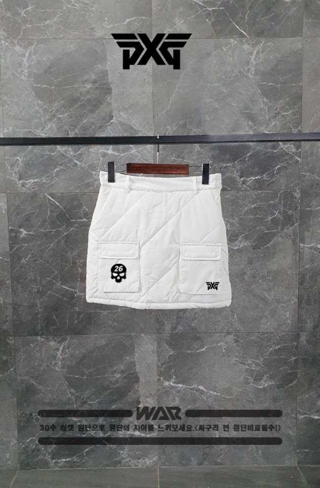 PXG 스컬 포인트 퀼팅 패딩 포켓 치마(2color)