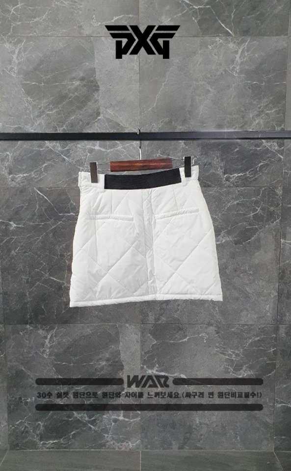 PXG 스컬 포인트 퀼팅 패딩 포켓 치마(2color)