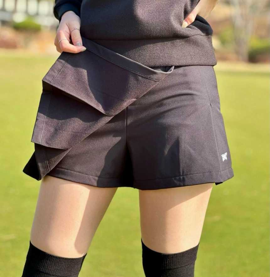 PXG 우먼 윈터 플리츠 쇼트 기모팬츠(2color)