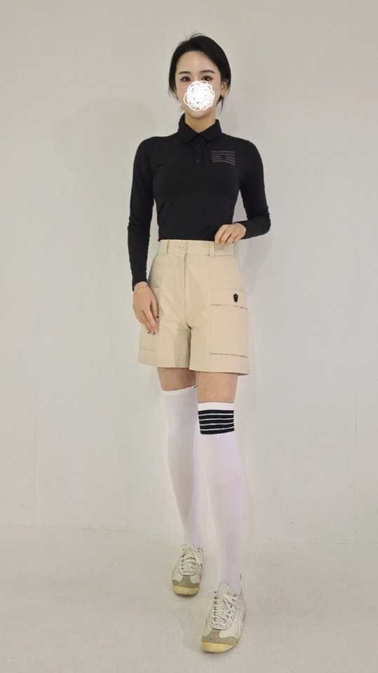 어메이징크리 여성 포켓 밴드 반바지