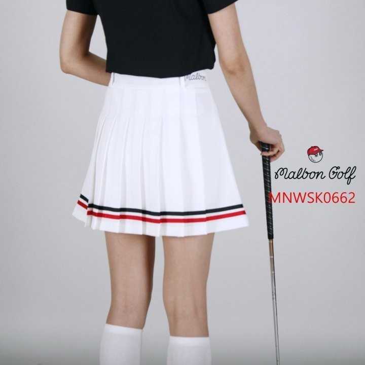 말본 여자 MNWSK0662 스페이스 버킷 컬러라인 플리츠 스커트 치마(2color)