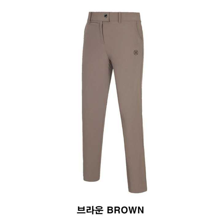 지포어 여성 자수 로고 스트레이트 팬츠(2color)