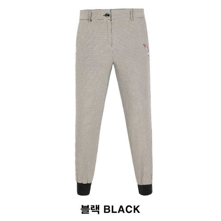 말본 여성 래빗 체크 밴딩 조거 팬츠