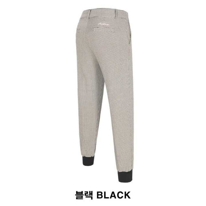 말본 여성 래빗 체크 밴딩 조거 팬츠