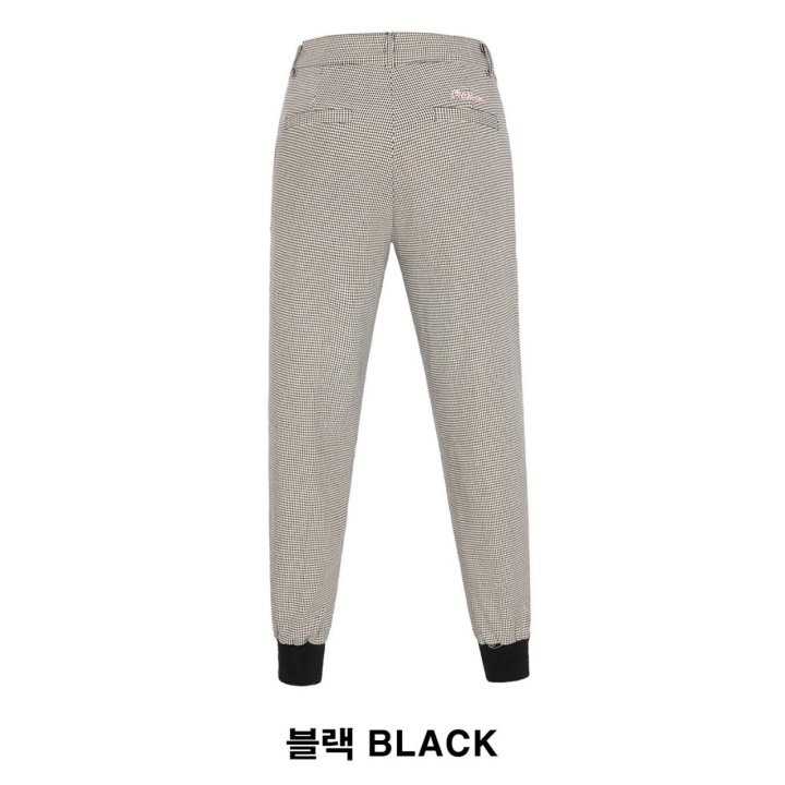 말본 여성 래빗 체크 밴딩 조거 팬츠