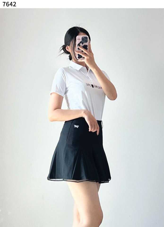 PXG 여성 여름 베이직 플레어 스커트