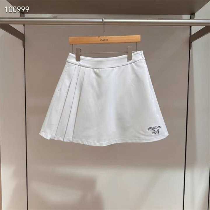 말본 부분플리츠 레터링 스커트(3color)