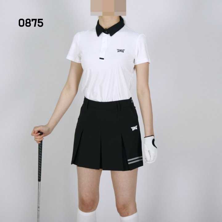 PXG 여자 0875 실버투라인 주름 스커트 치마(2color)