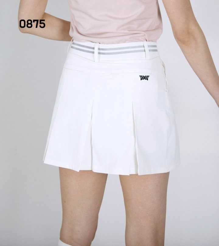 PXG 여자 0875 실버투라인 주름 스커트 치마(2color)