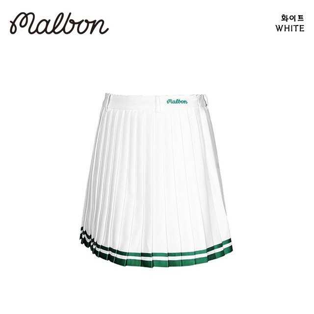 말본 자수로고 플리츠 스커트(2color)
