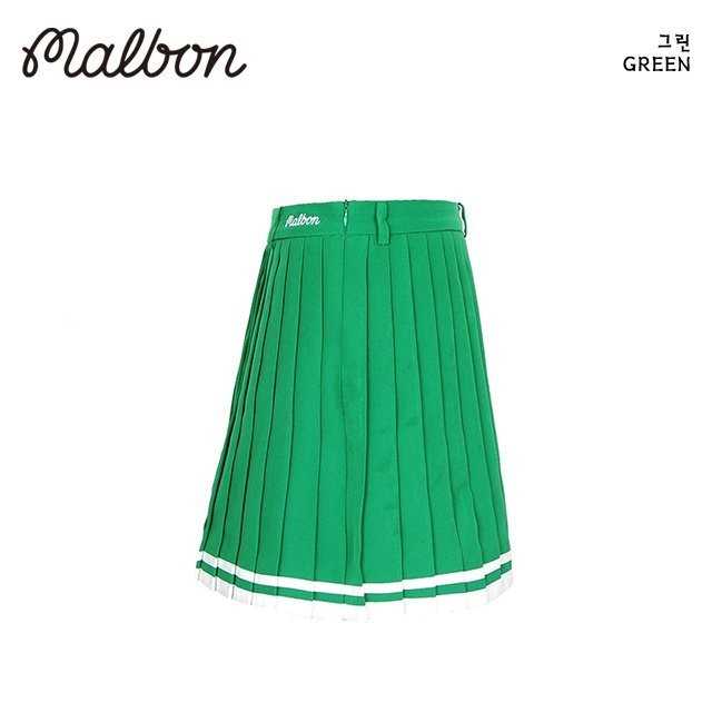 말본 자수로고 플리츠 스커트(2color)