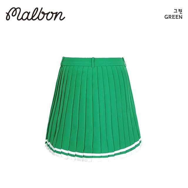 말본 자수로고 플리츠 스커트(2color)