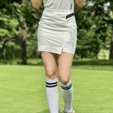 PXG 우먼 썸머 베이직 사이드 슬릿 스커트